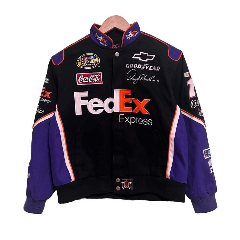 Vintage NASCAR Jacket FedEx Express Joe Gibbs Racing #11 Denny Hamlin